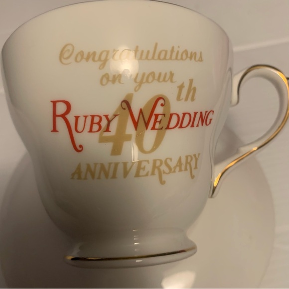 40th wedding anniversary cup and plate,vintage,Duchess bone china from England - Picture 8 of 8